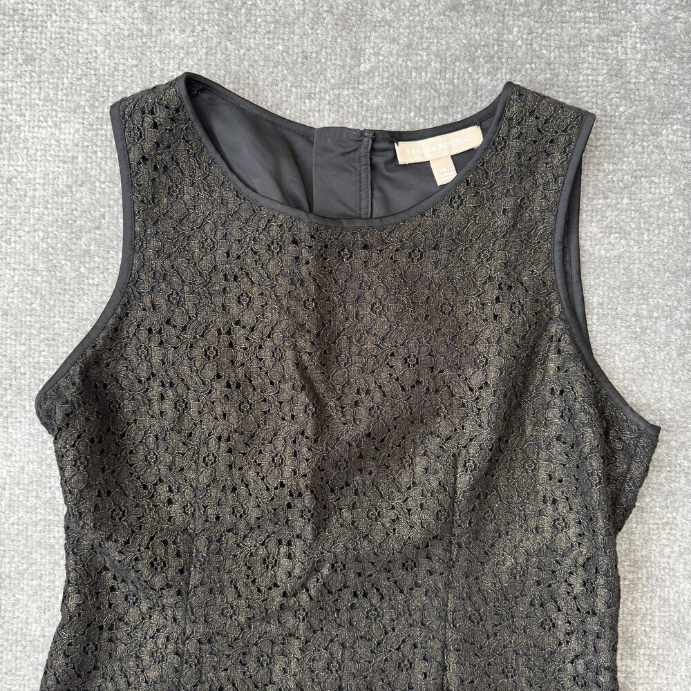 Banana Republic Tank Top Womens 4 Gold Lace Sleeveless Blouse Lined Zip Back - Picture 2 of 7